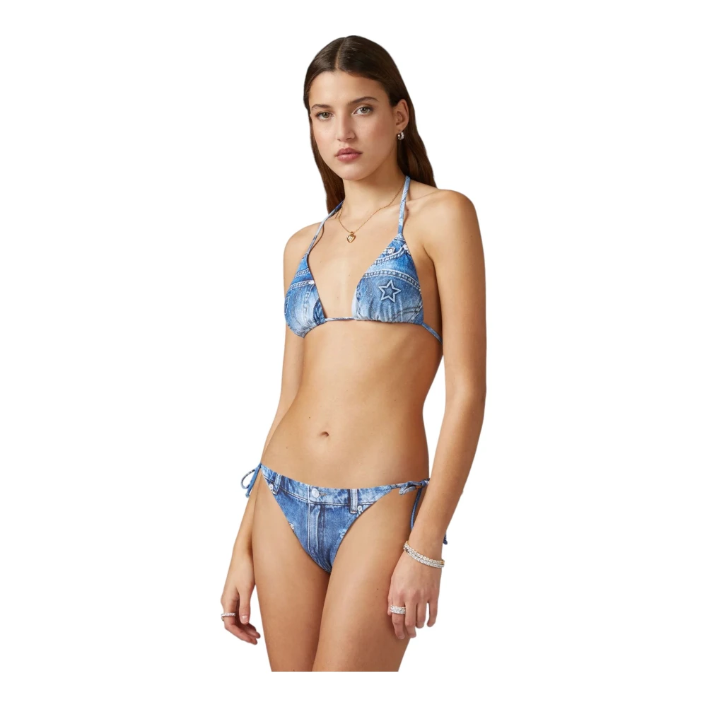 Chiara Ferragni Collection Stijlvolle Bikini Top Blue Dames