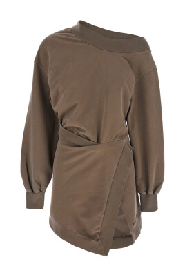 brown-off-shoulder-mini-dress-with-logo