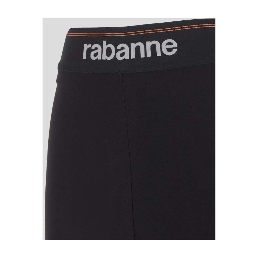 Paco Rabanne Viscose Logo Legging Black Dames