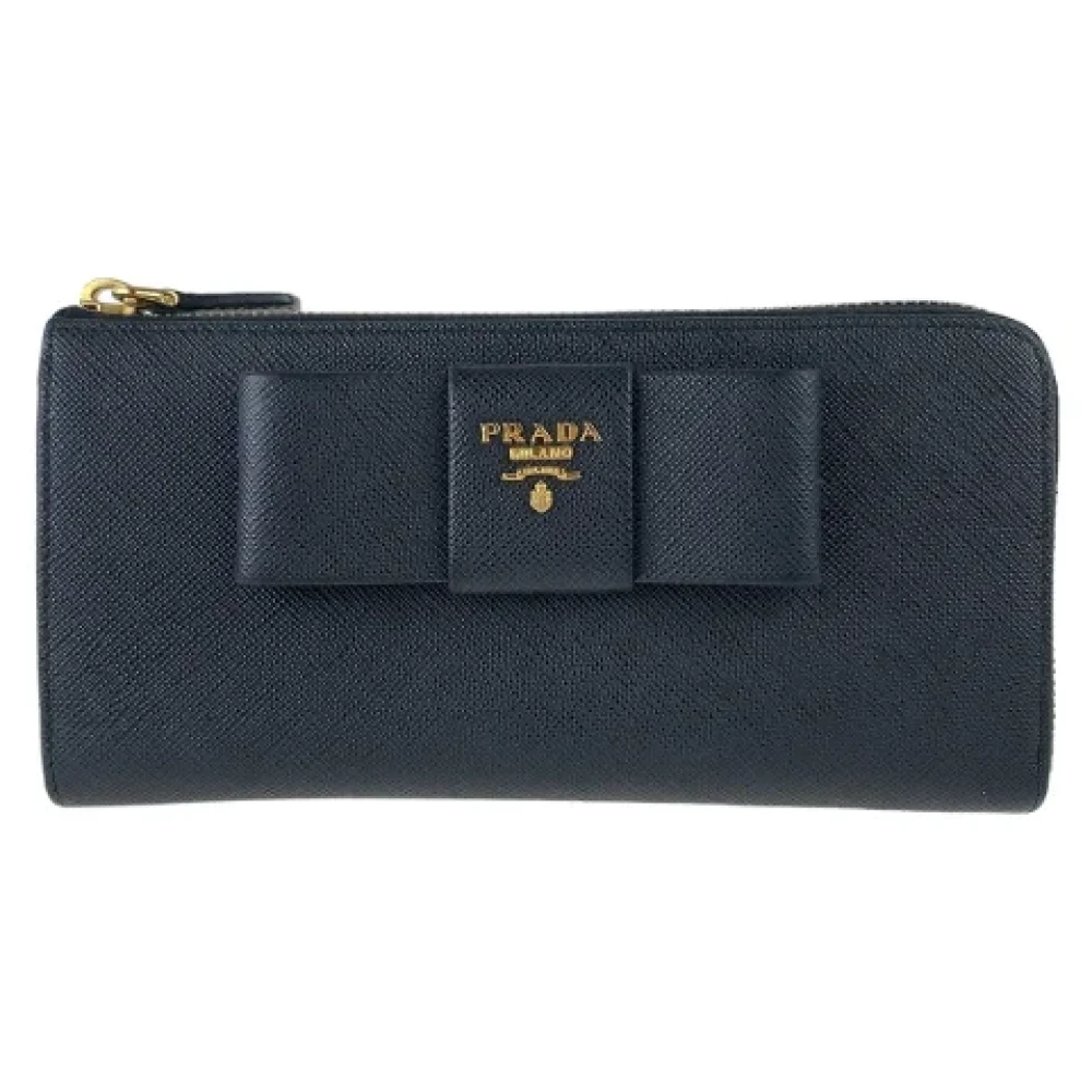 Prada Vintage Pre-owned Leather wallets Black Dames