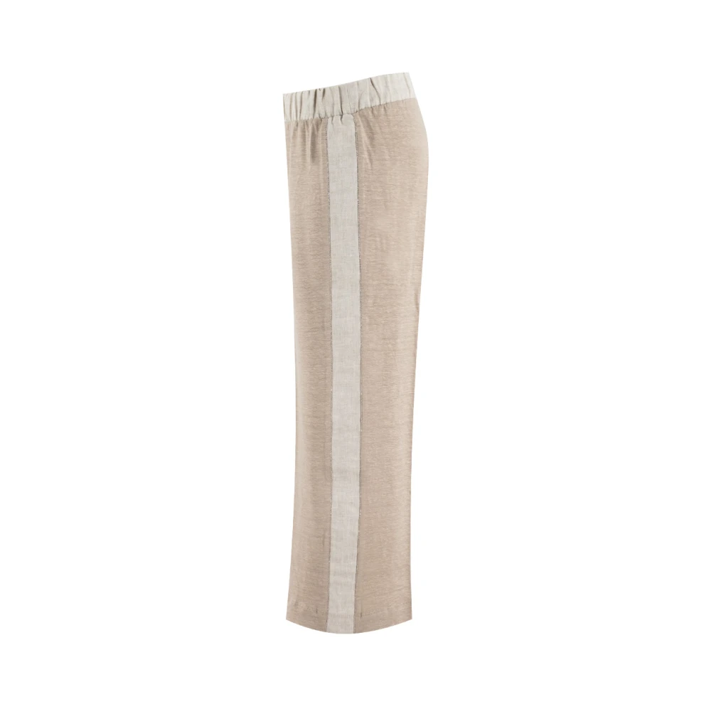 Le Tricot Perugia Straight Trousers Beige Dames