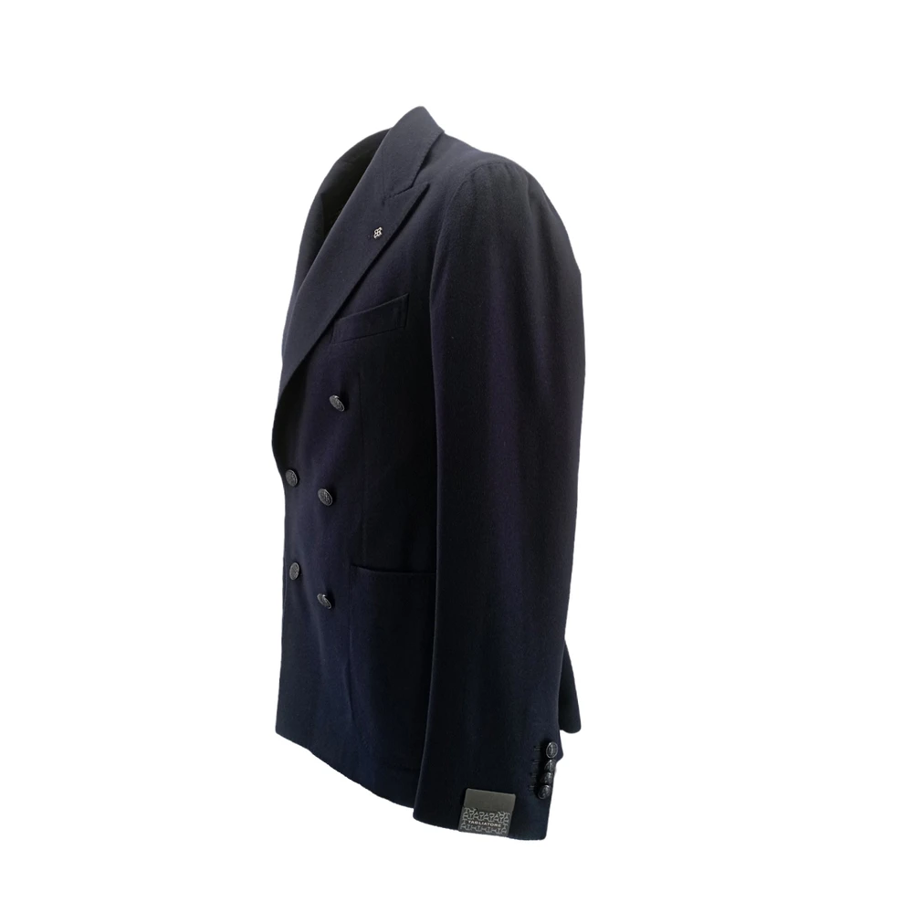 Tagliatore Klassieke Wol Blend Blazer Jas Blue Heren