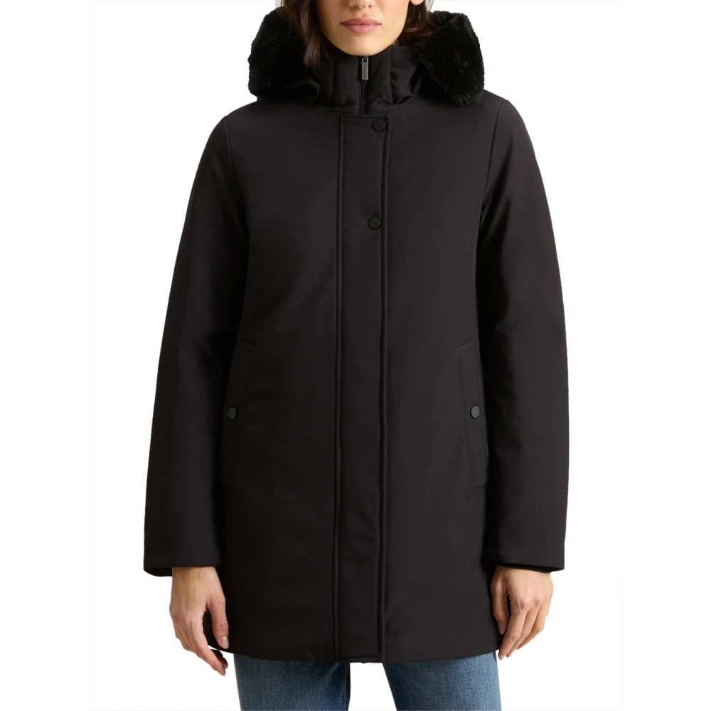 Woolrich Women's Black Down Fur Parka Coat