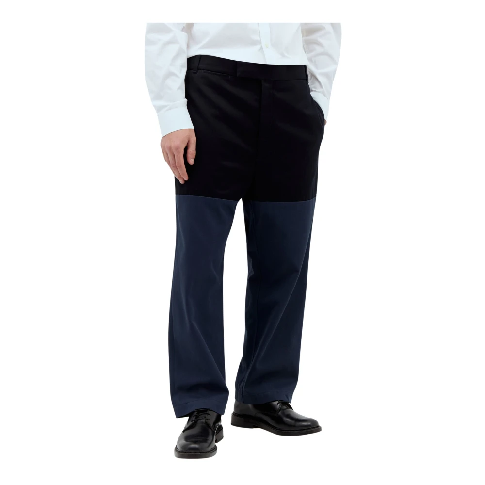 Thom Browne Katoenen Gabardine Combo Broek Blue Heren