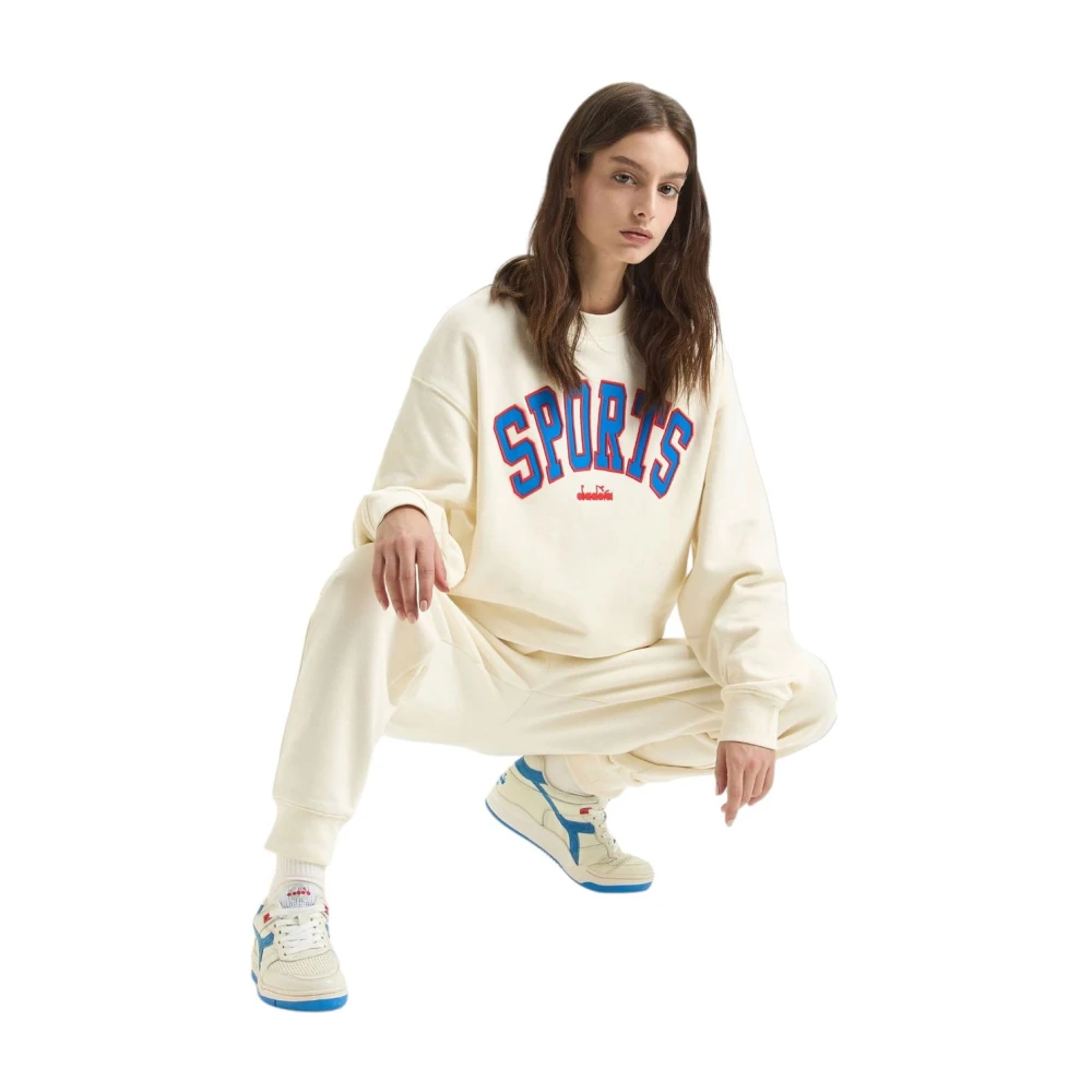 Diadora Unisex Tracksuit Bottoms White Dames