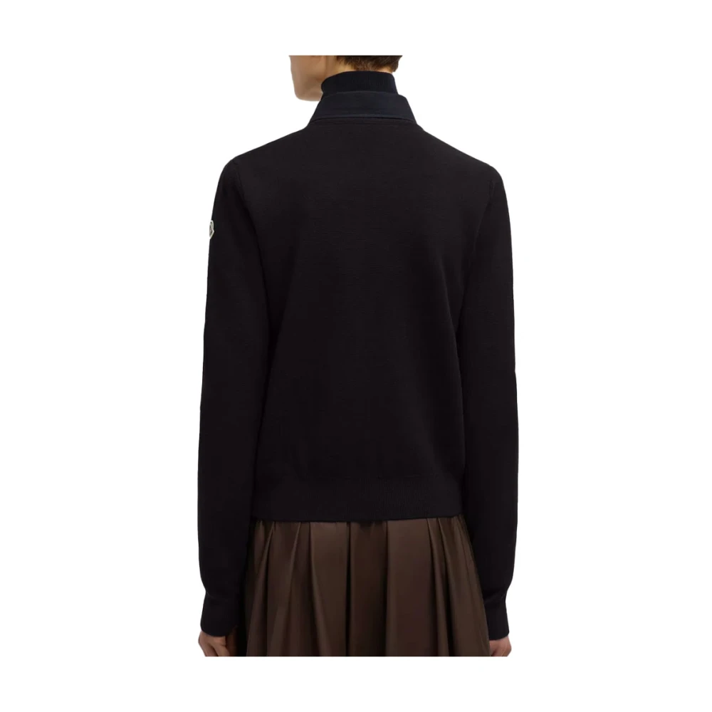 Moncler Gewatteerde Cardigan met Merinowol Black Dames