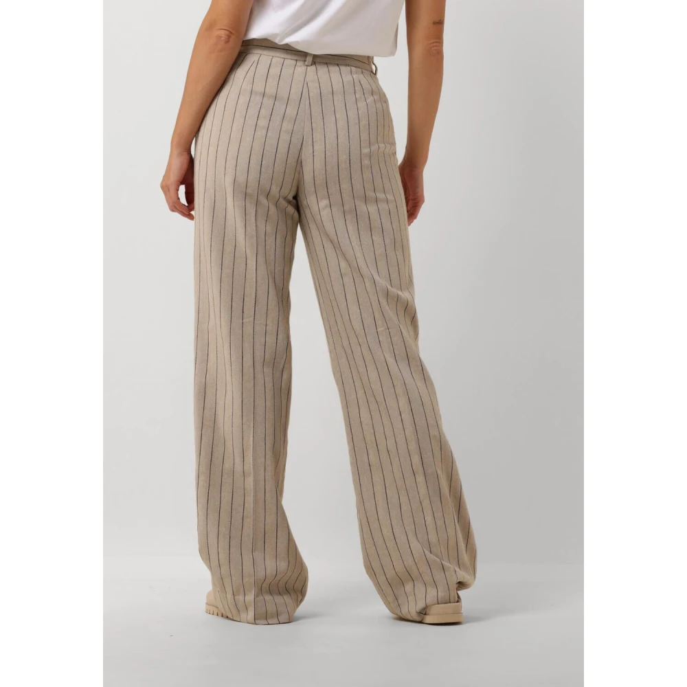 Co'Couture Beige Linen Pin Long Pants Beige Dames