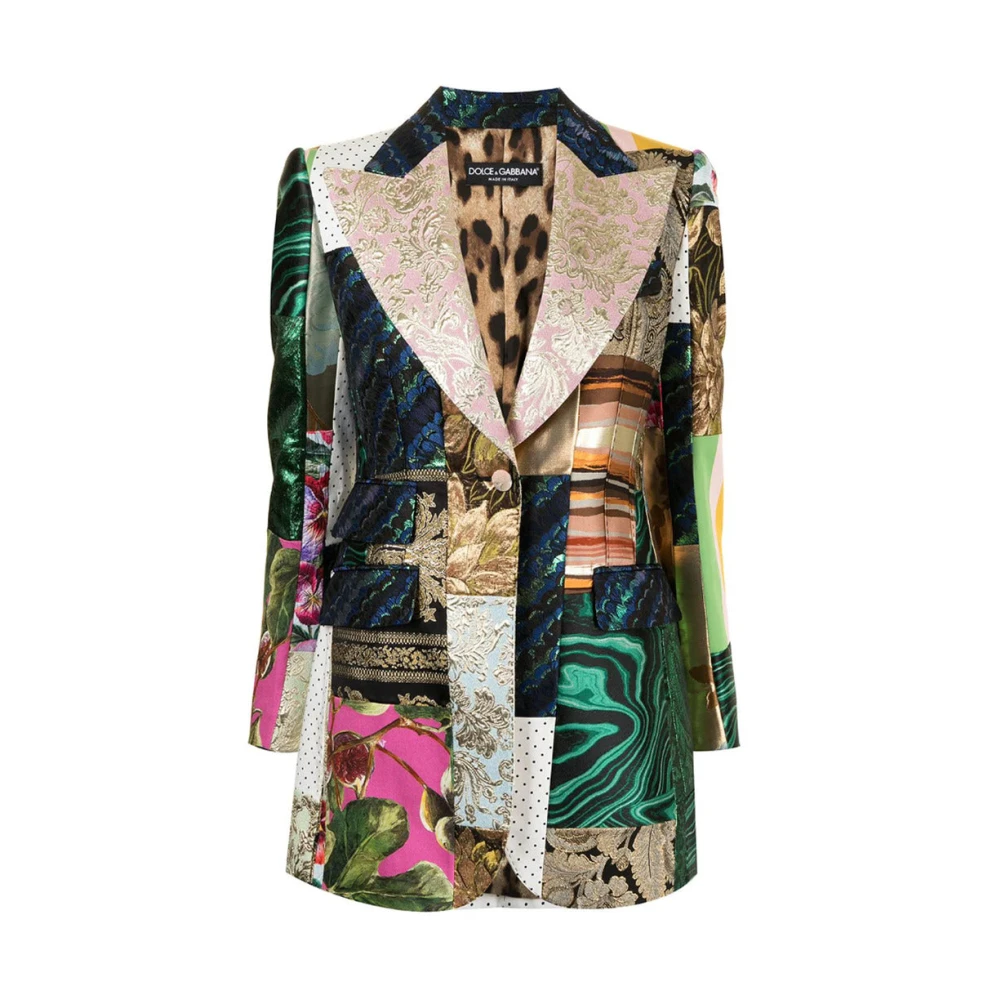 Dolce & Gabbana Geborduurd Blazerjasje met Multicolor Patchwork Multicolor Dames