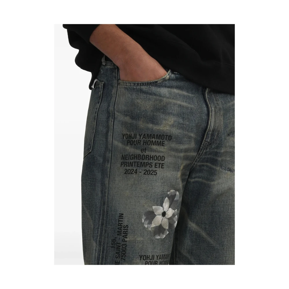 Yohji Yamamoto Blauw-Grijs Klassieke Vijf Zakken Jeans Blue Heren