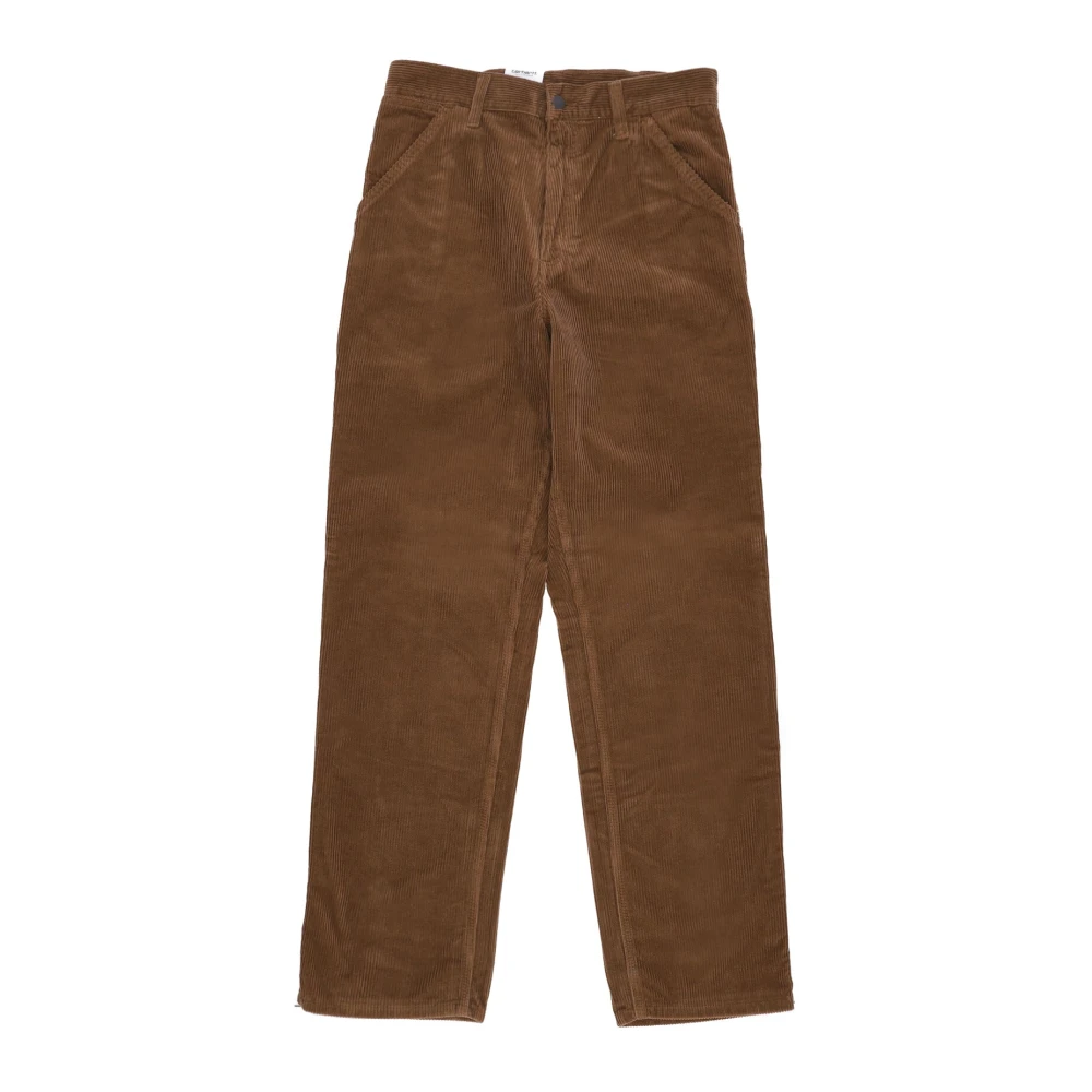 Carhartt Wip Men's Brown Velvet Work Trousers With Tool Pockets - Wide Trousers - W28 - Trousers