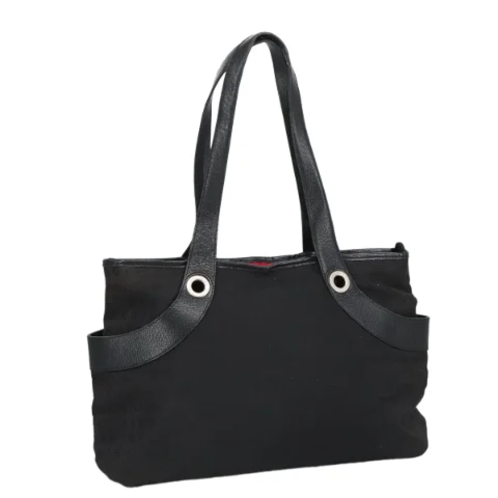 Bvlgari Vintage Pre-owned Canvas shoulder-bags Black Dames
