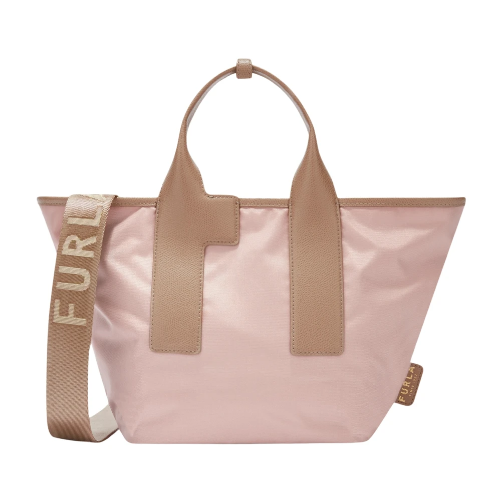 Furla Lichtgewicht Nylon Tote Tas Beige Dames
