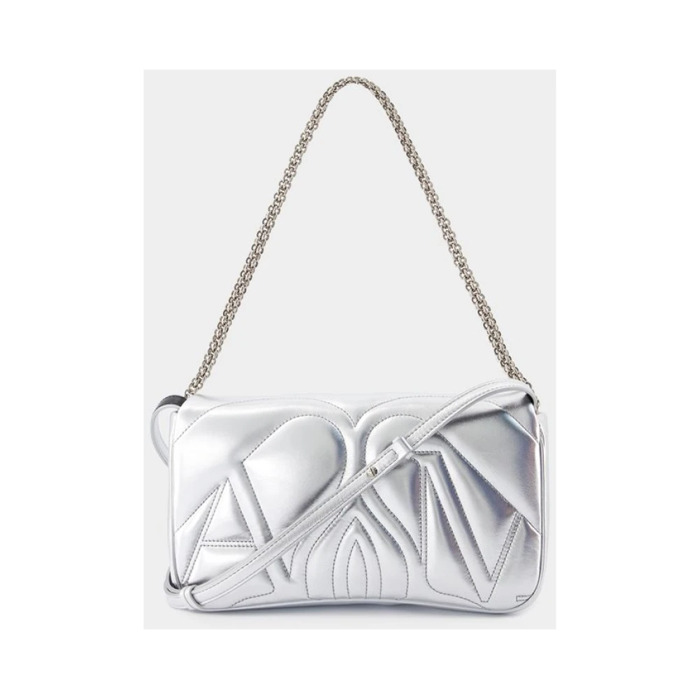 alexander mcqueen Metallic Zilver Crossbody Tas Gray Dames