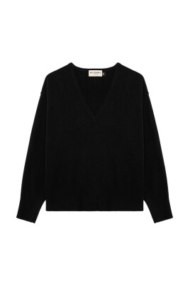 black-sweaters-with-v-neck-and-ribbed-cuffs