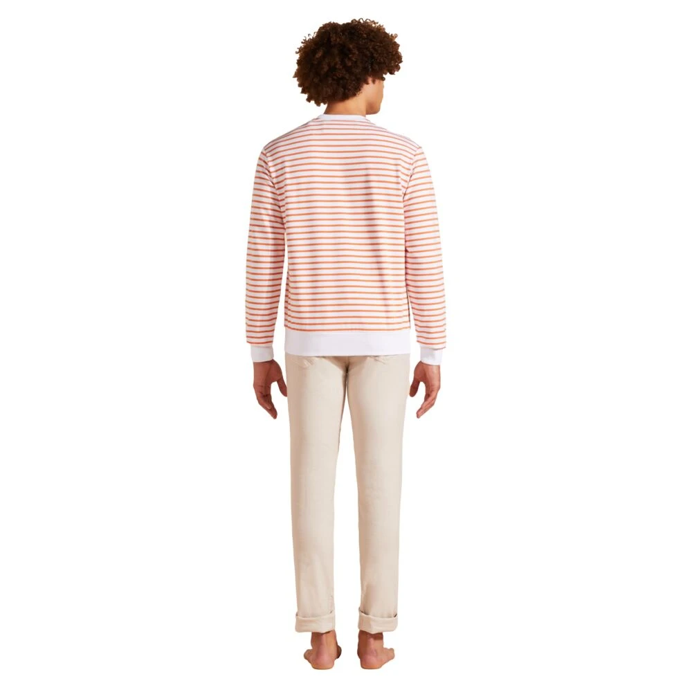 Vilebrequin Gestreept katoenen sweatshirt voor heren Orange Heren