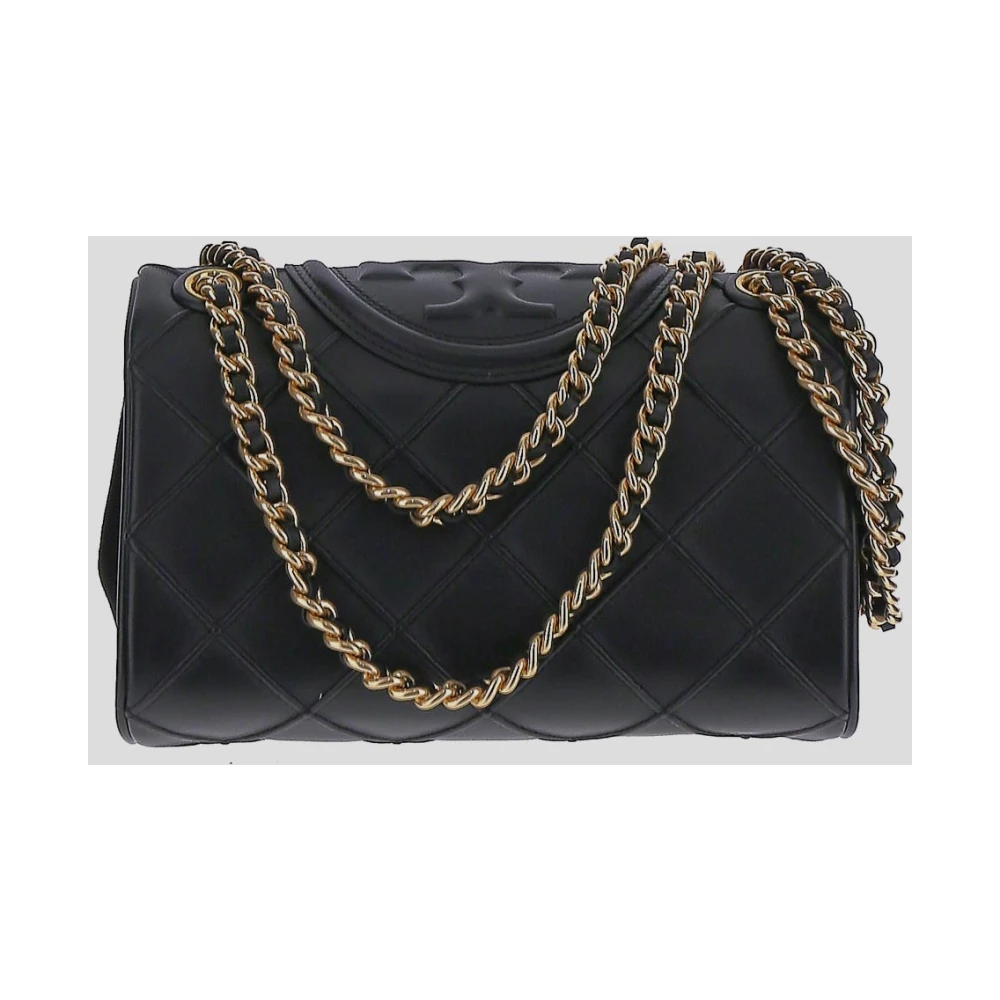 TORY BURCH Leren Fleming Tas Black Dames