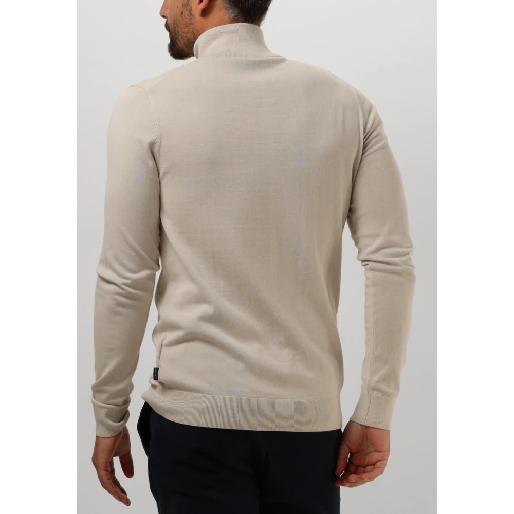 Saint Steve Beige Half Zip Trui voor Heren Beige Heren
