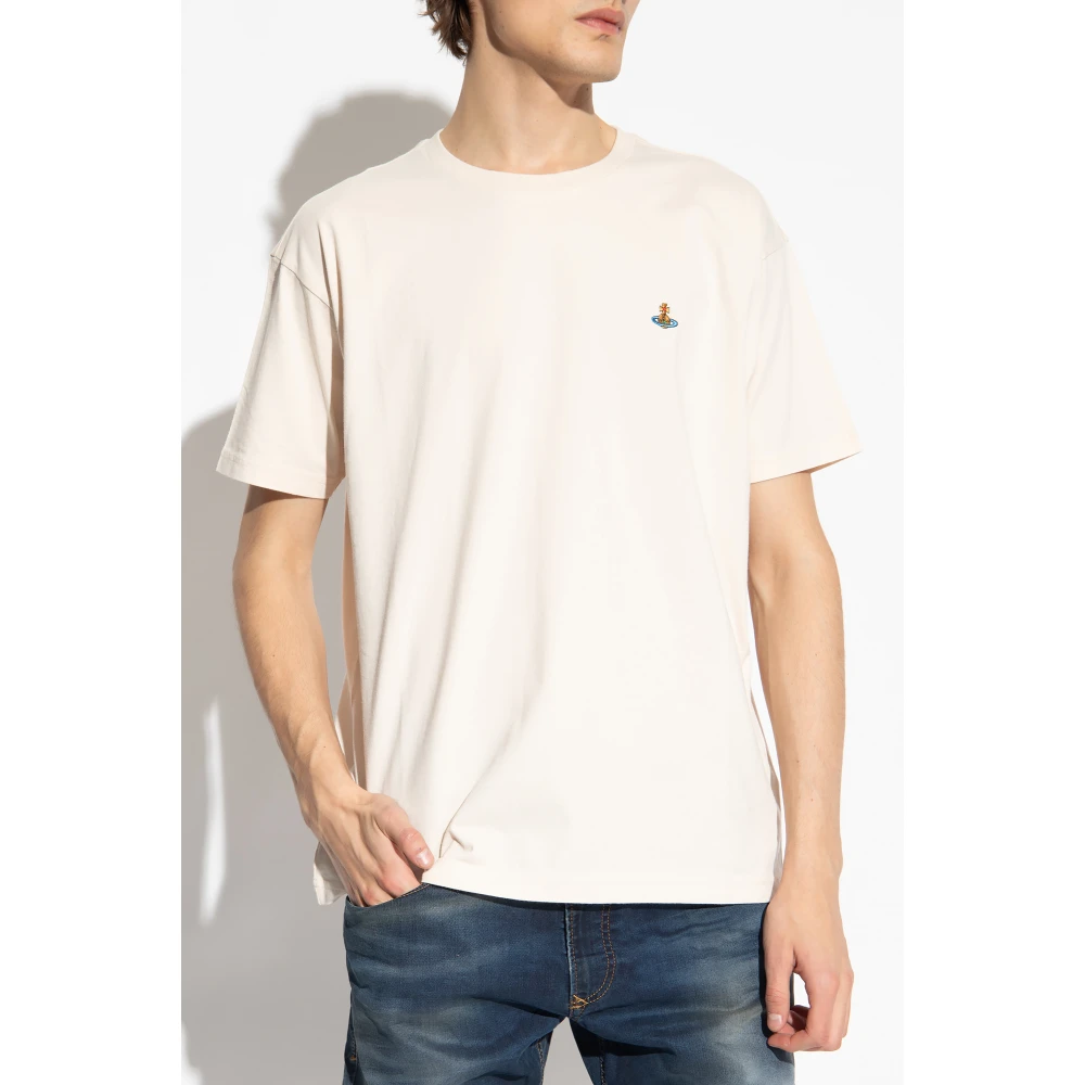 Vivienne Westwood T-shirt met logo Beige Heren
