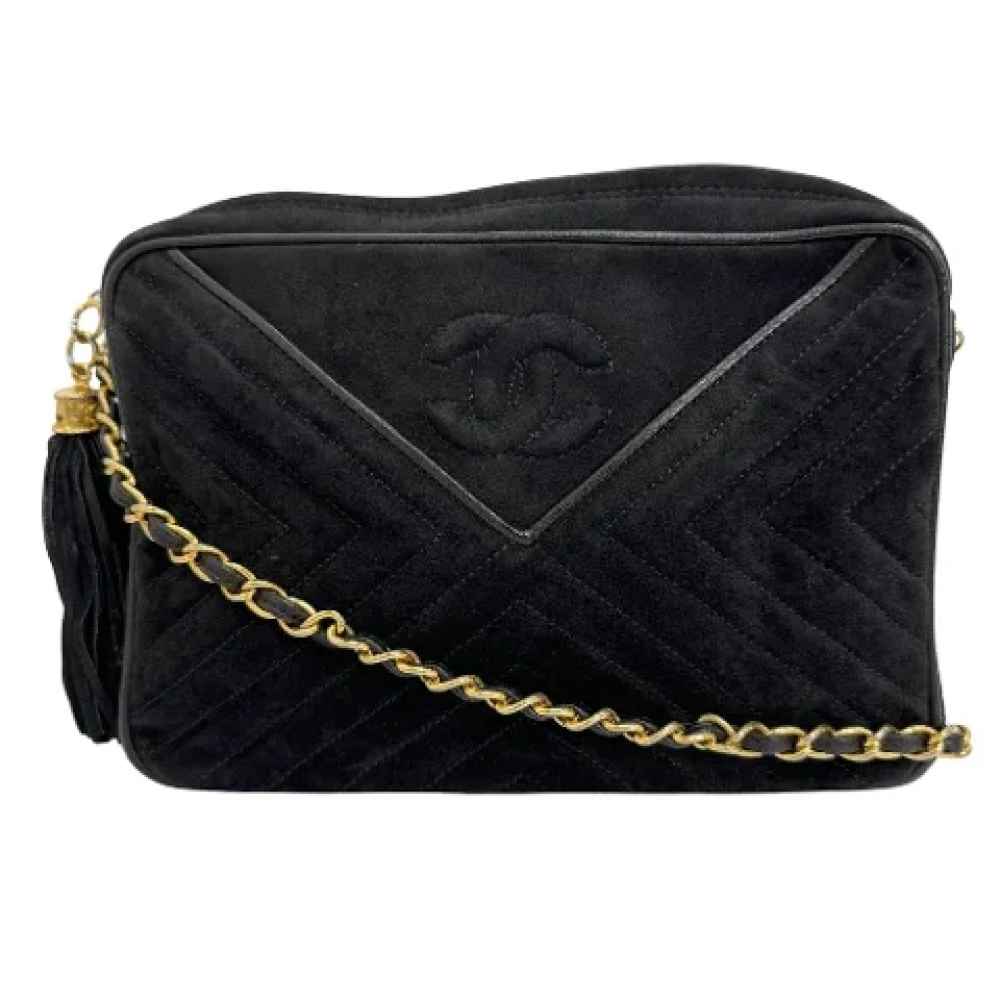 Chanel Vintage Pre-owned Suede shoulder-bags Black Dames