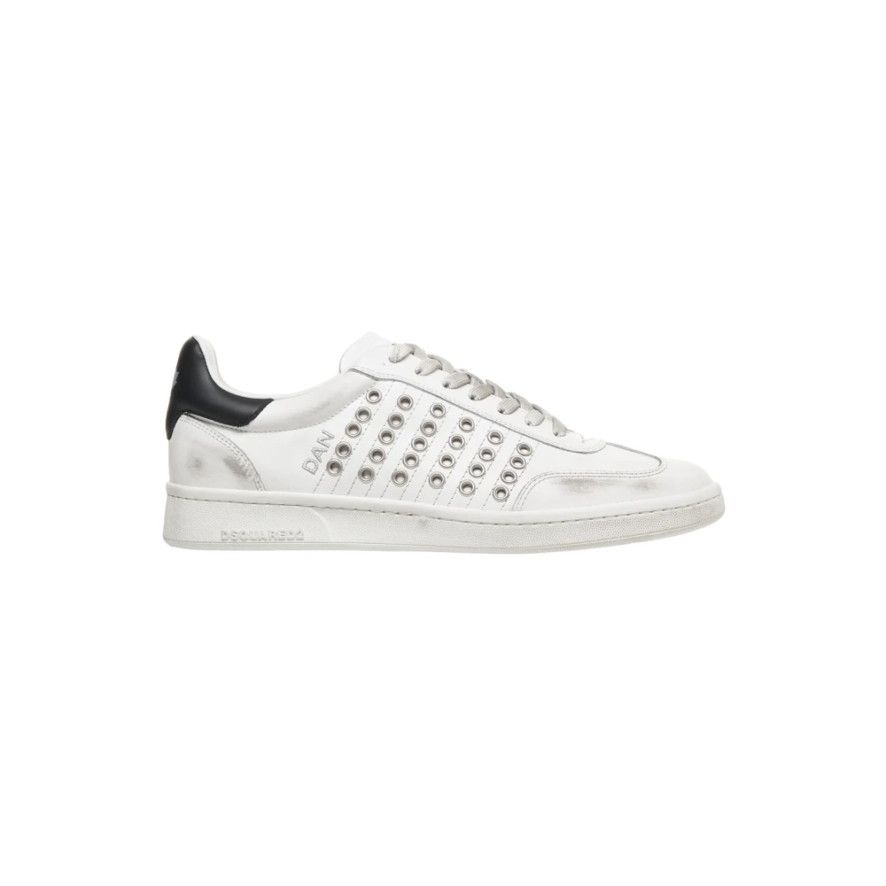 Dsquared2 Witte Sneakers Boxer Stijl Heren Schoenen