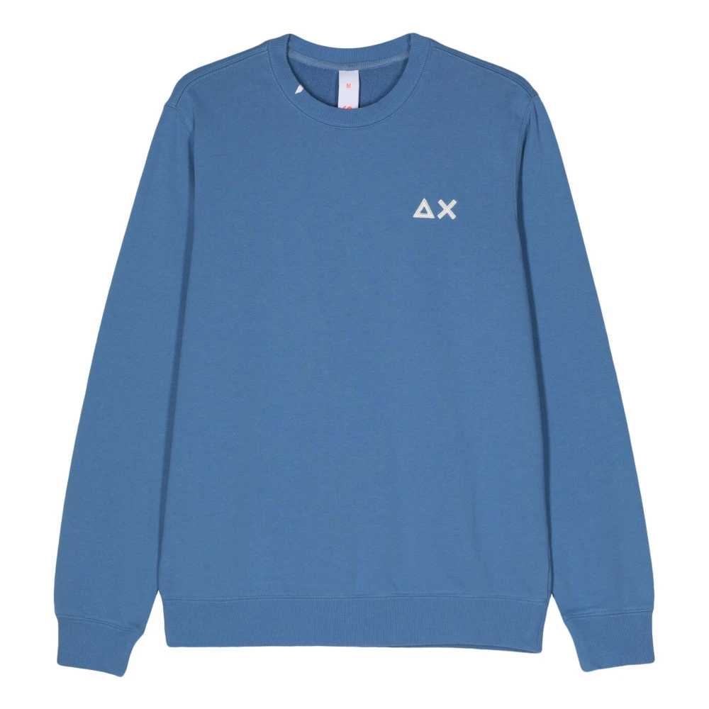 Sun68 Geborduurde Logo Sweater Blue Heren