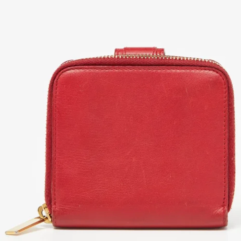 Yves Saint Laurent Vintage Pre-owned Leather wallets Red Dames