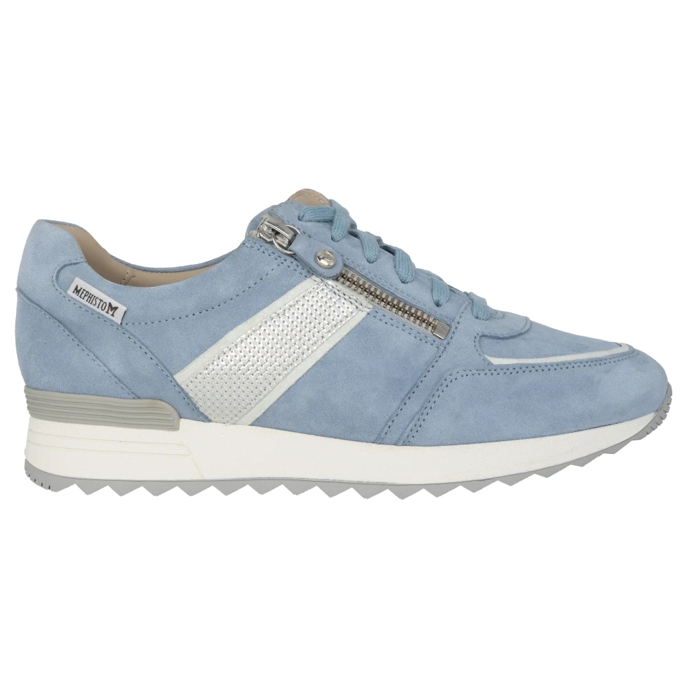 Mephisto Blauwe Suède Damessneaker Dames Schoenen