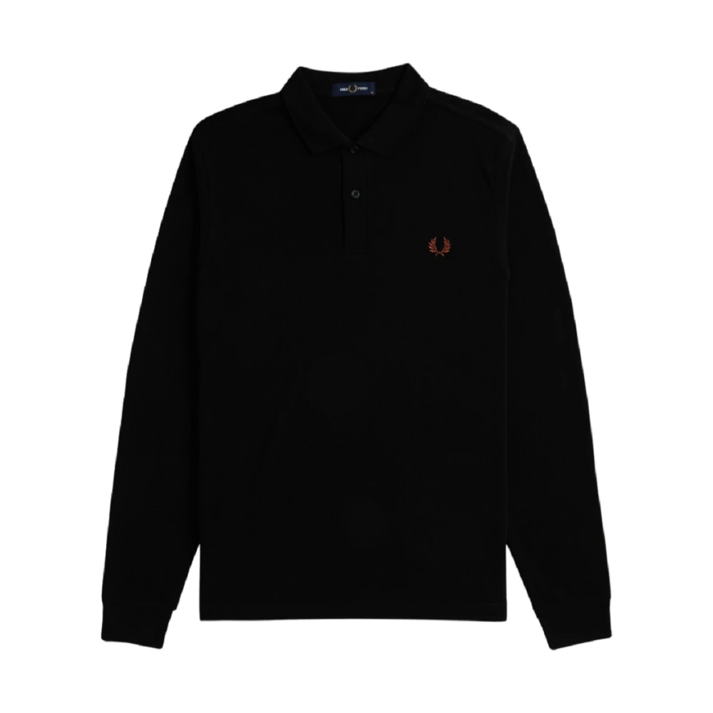 Fred Perry Zwarte Polo met Lange Mouwen van Katoen Black Heren