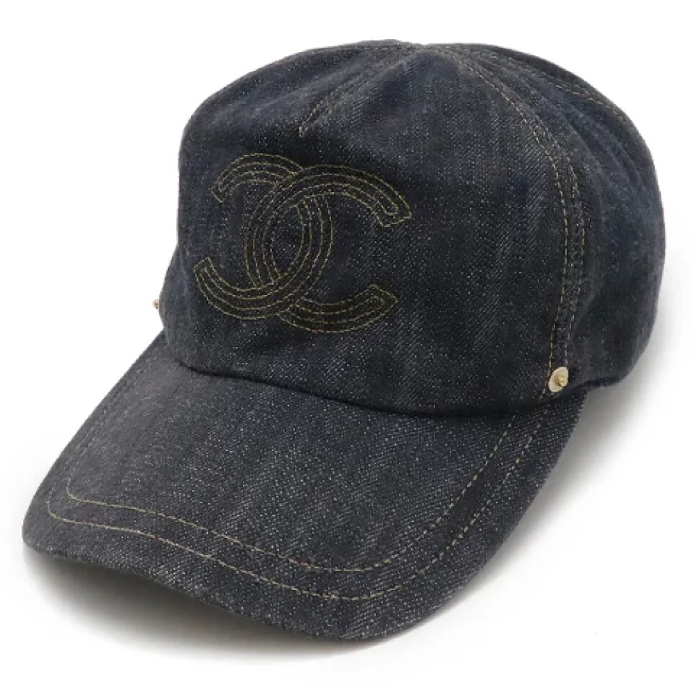 Chanel Vintage Pre-owned Denim hats Blue Dames