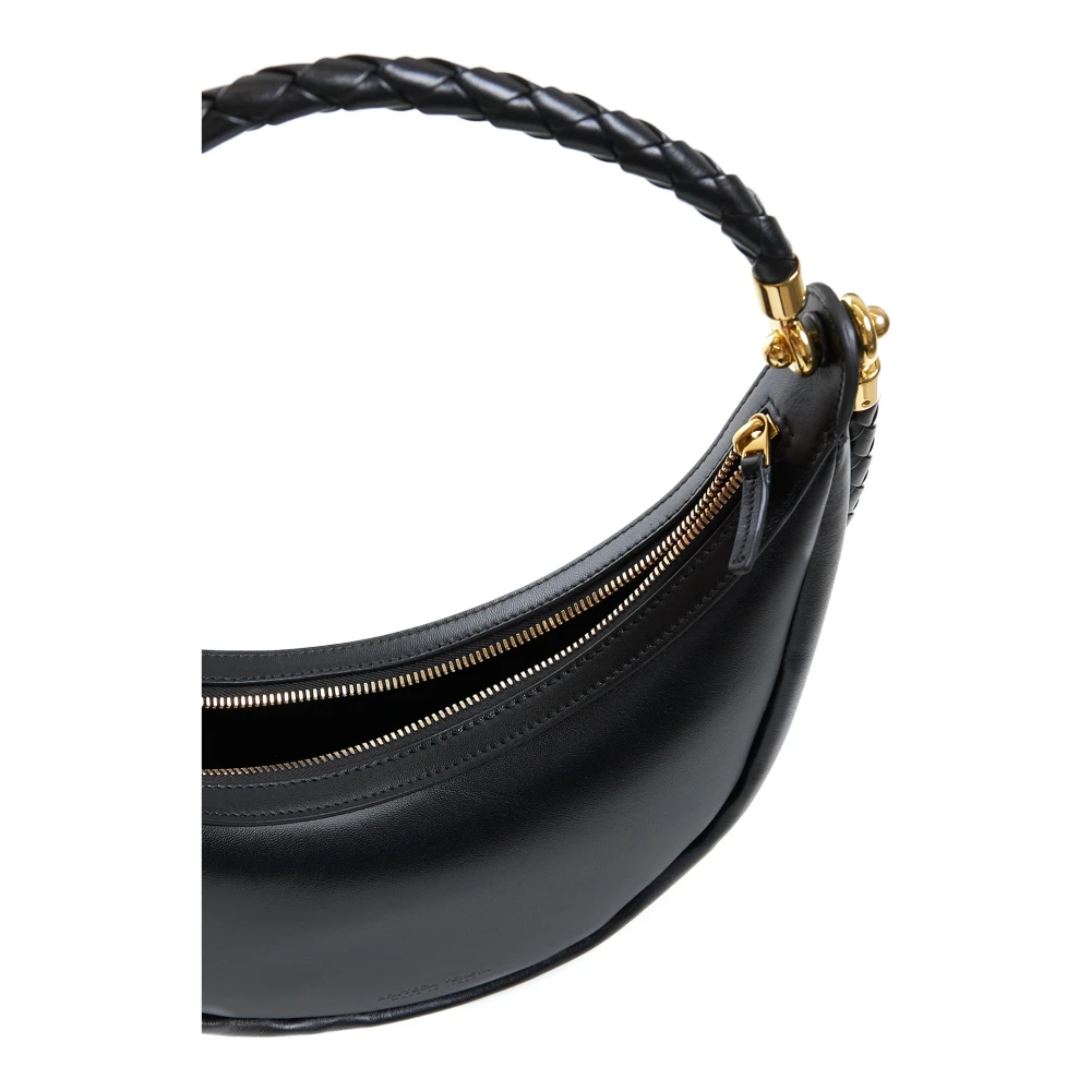 Bottega Veneta Intreccio Leren Hobo Tas Black Dames