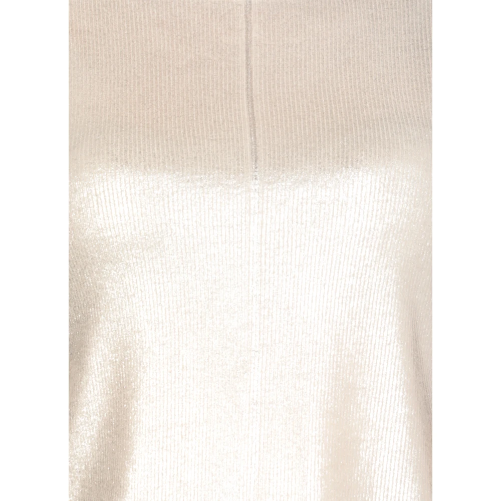 Avant Toi Zilveren Lurex Trui met Korte Mouwen Gray Dames