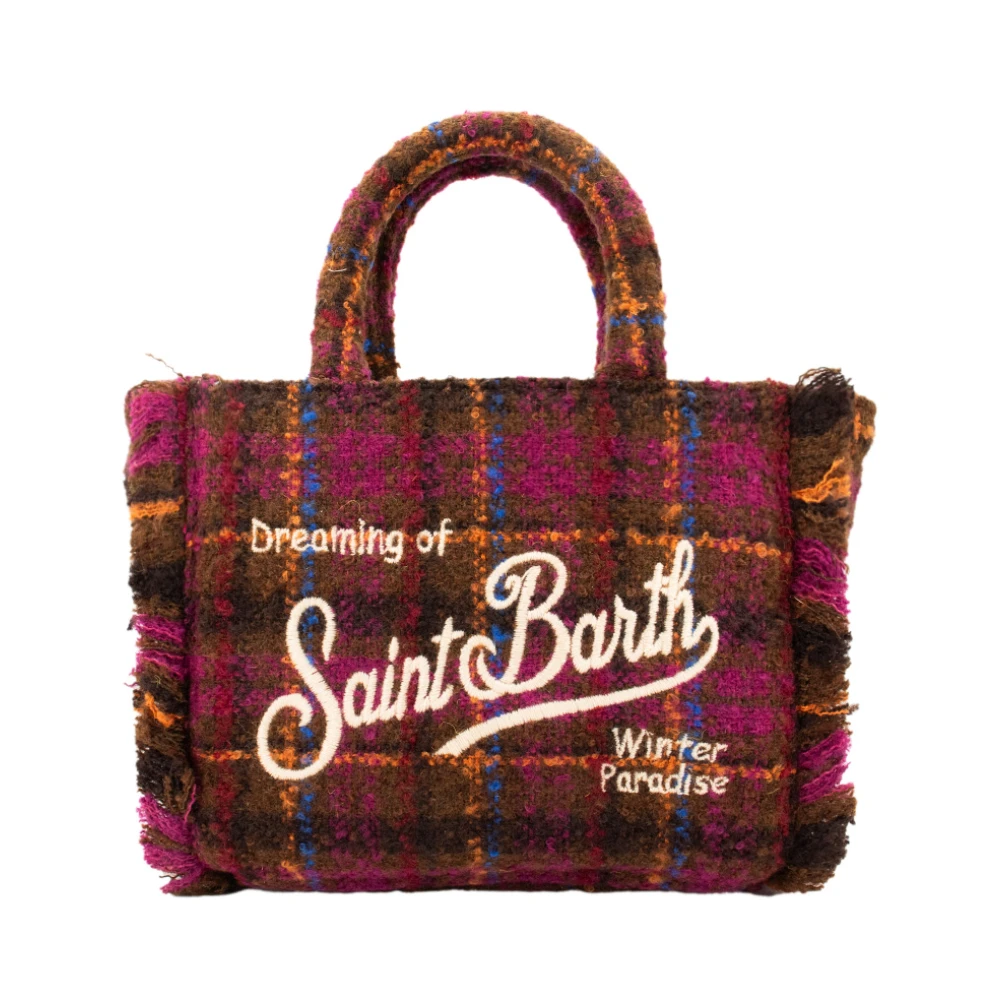 MC2 Saint Barth Fringe Mini Vanity Tas met Rits Brown Dames
