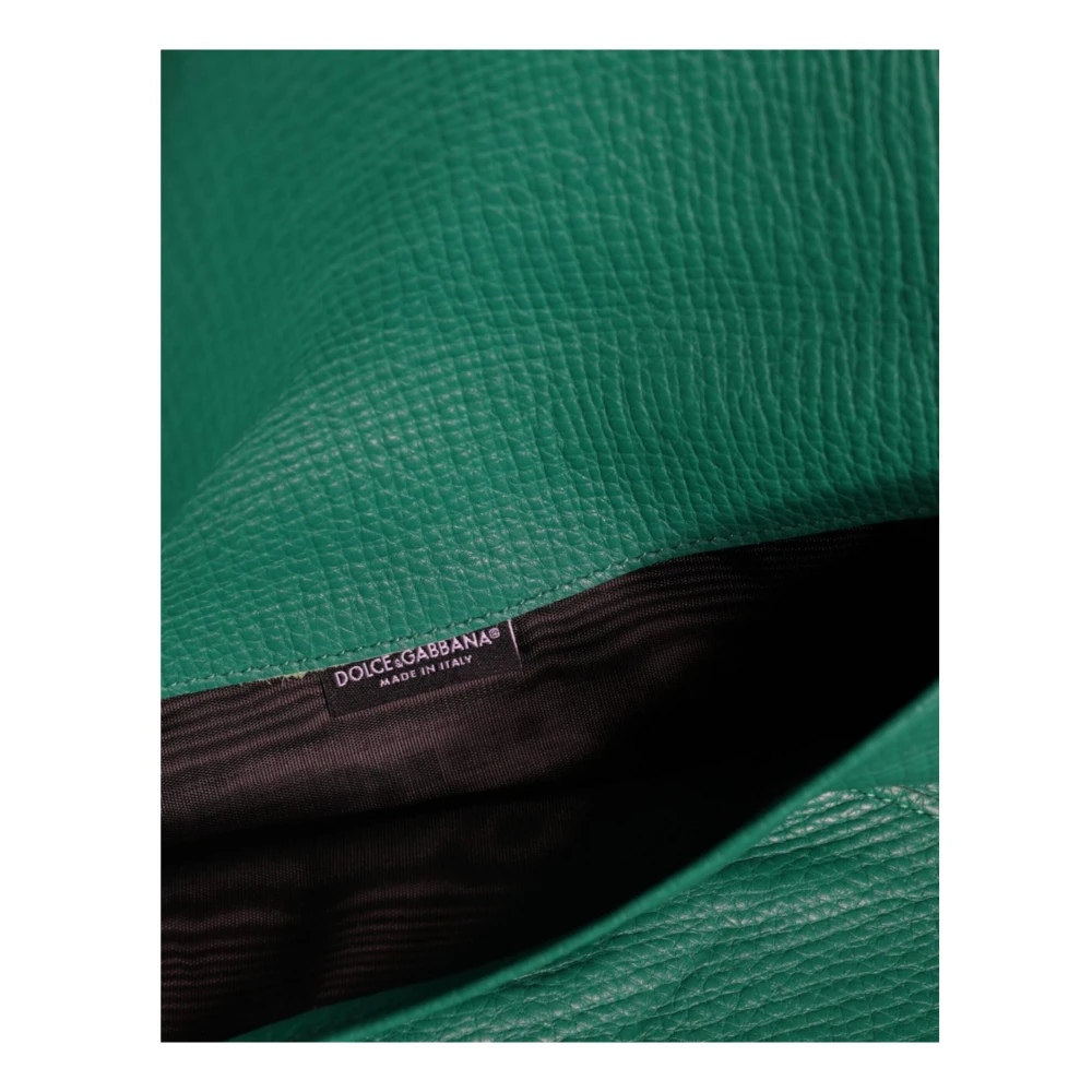 Dolce & Gabbana Groene Leren Clutch Portemonnee Tablethoes Green Dames