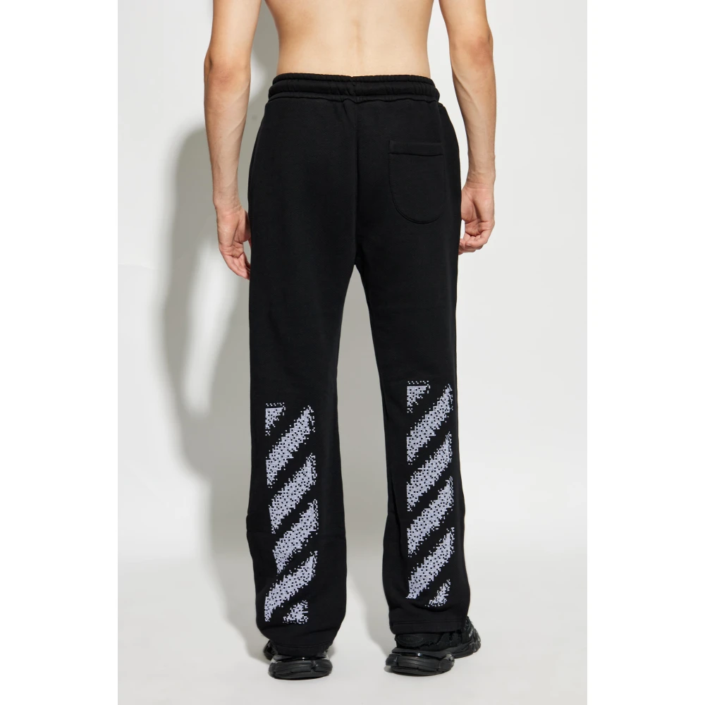 Off White Sweatpants met logo Black Heren