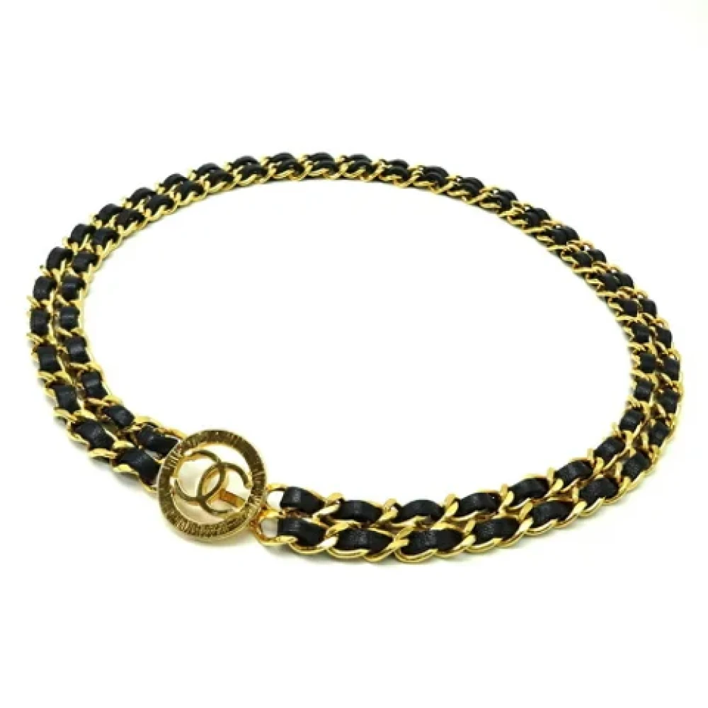 Chanel Vintage Pre-owned Leather belts Black Dames
