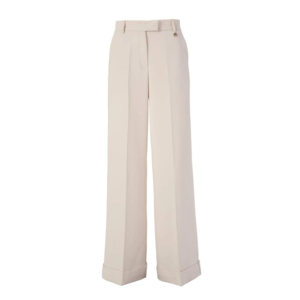 Fracomina Hoge taille technische stof broek Beige Dames