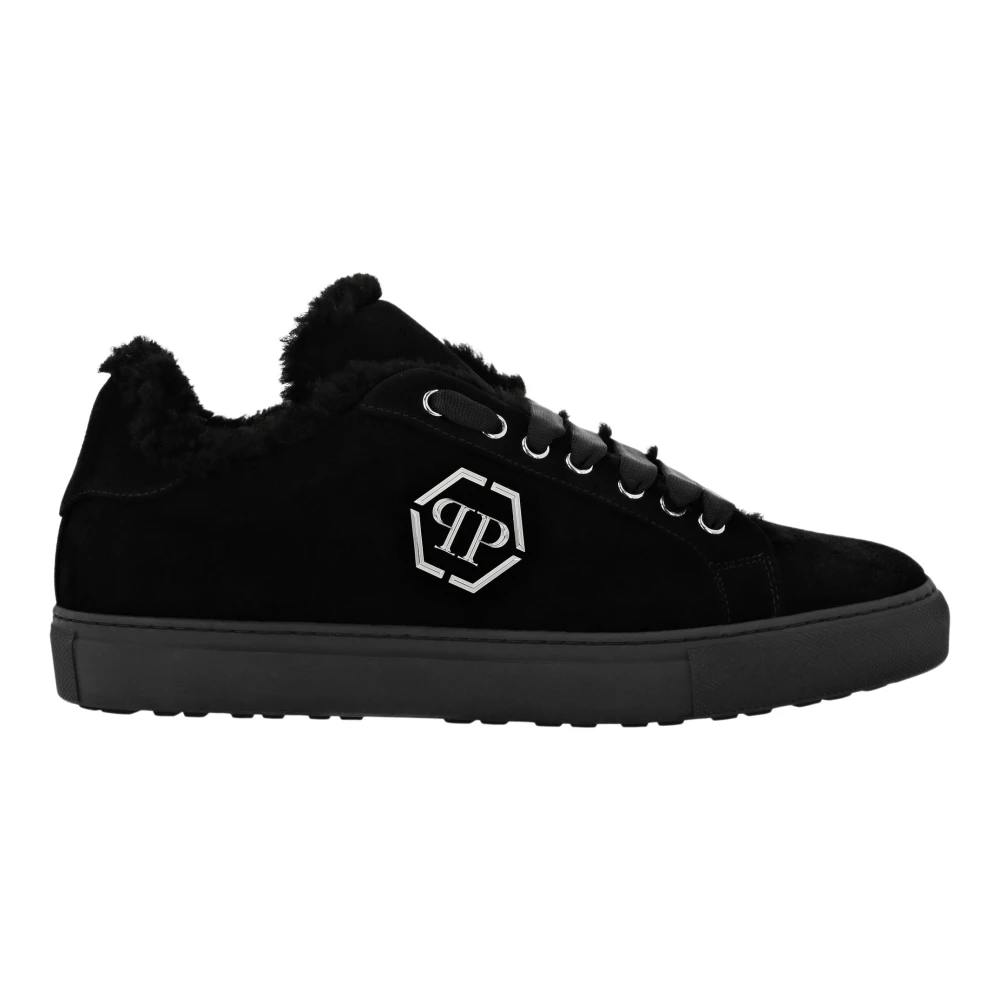 Philipp Plein Shearling Lo-Top Sneakers Heren Schoenen Zwart