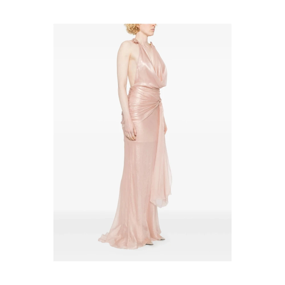 Maria Lucia Hohan Roze Halternek Open Rug Jurk Pink Dames