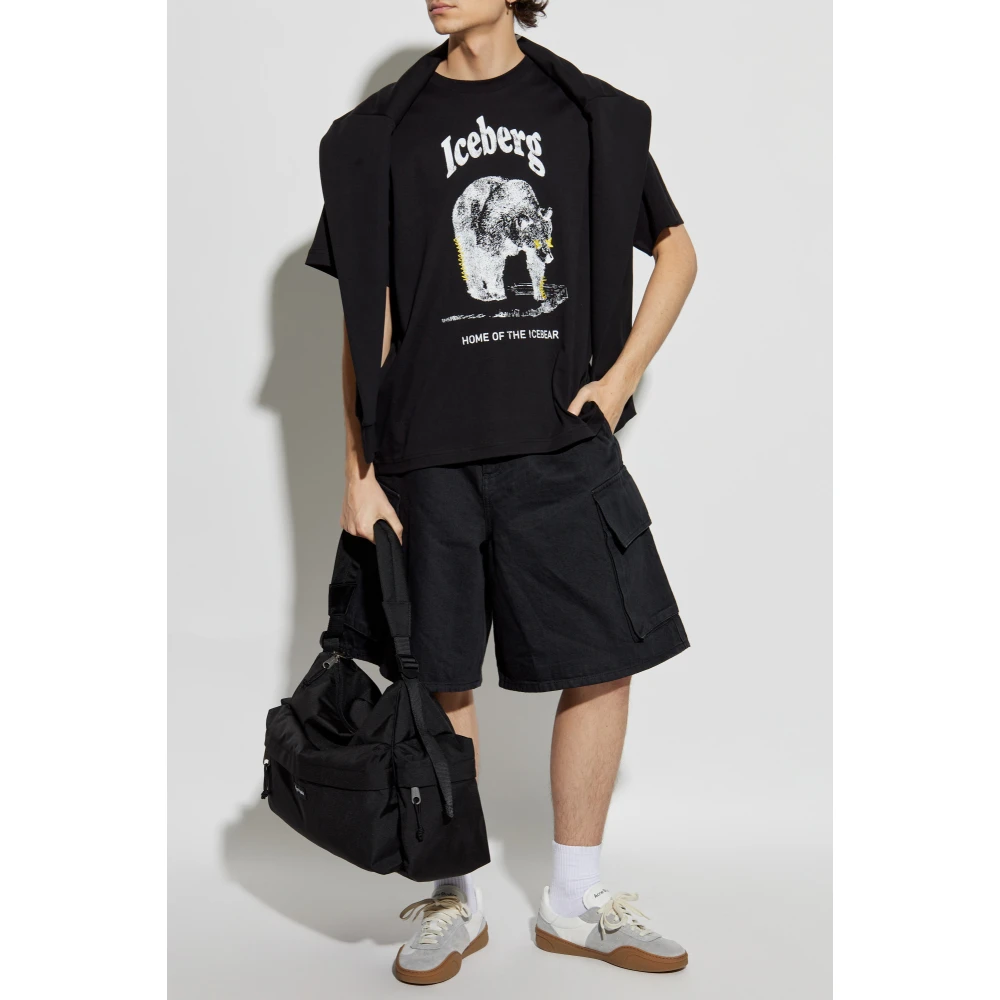 Iceberg T-shirt met print Black Heren