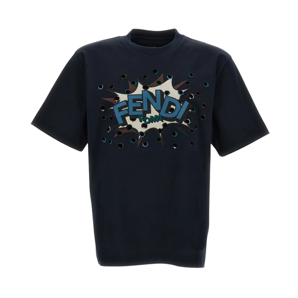 Fendi Men's Blue T-Shirts, S, T-Shirt