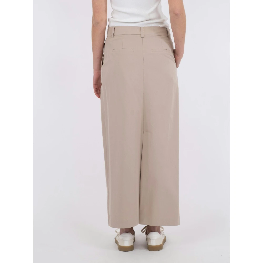NEO NOIR Maxi Rok met Split en Rits Beige Dames