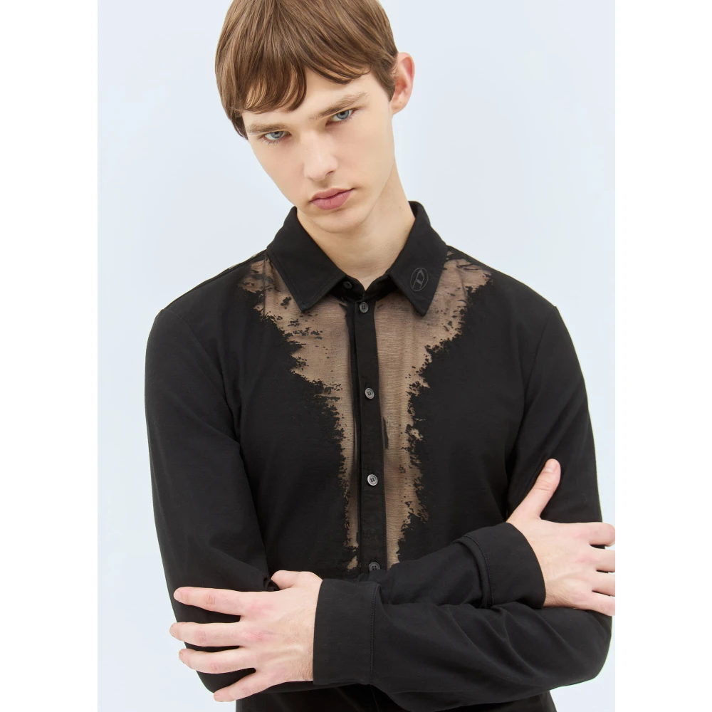 Diesel Devoré Panel Shirt Black Heren