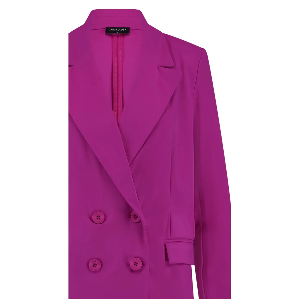 Lady Day Kersen Dubbel Breasted Blazer Pink Dames
