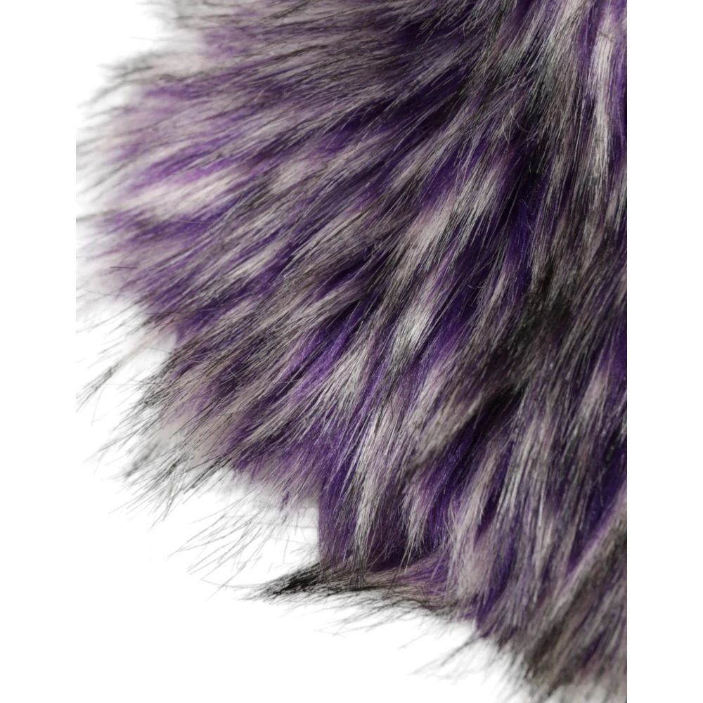 Dolce & Gabbana Paarse Nepbont Hoofdwrap Purple Dames