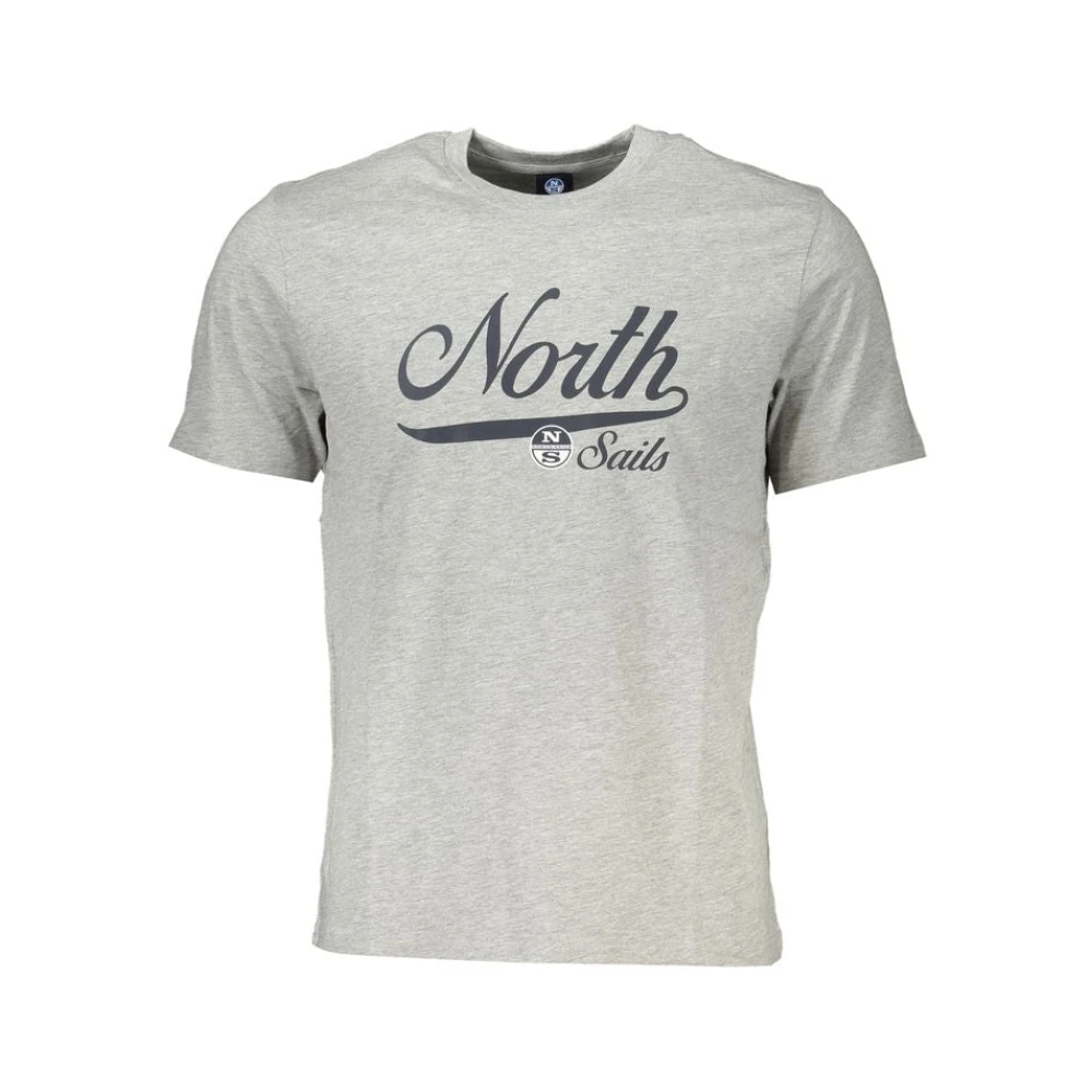 North Sails Grijze Katoenen Print Logo T-Shirt Gray Heren
