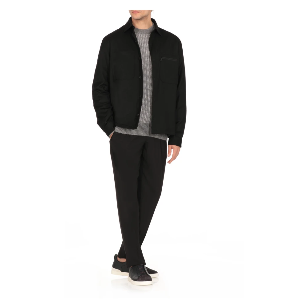 Ermenegildo Zegna Grijze Cashmere Crewneck Trui met Patroon Gray Heren