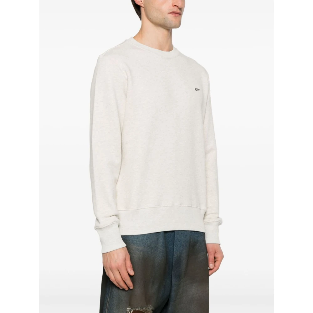 Autry Geborduurd Logo Ronde Hals Sweater Gray Heren
