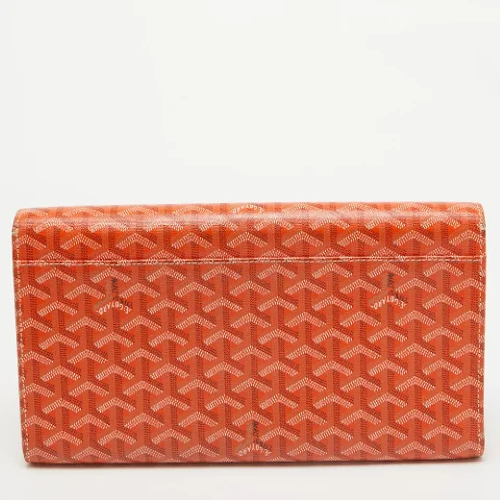 Goyard Vintage Pre-owned Leather clutches Orange Dames