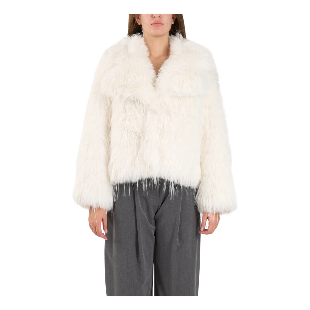 pinko Imitatiebont Witte Vos Jas White Dames