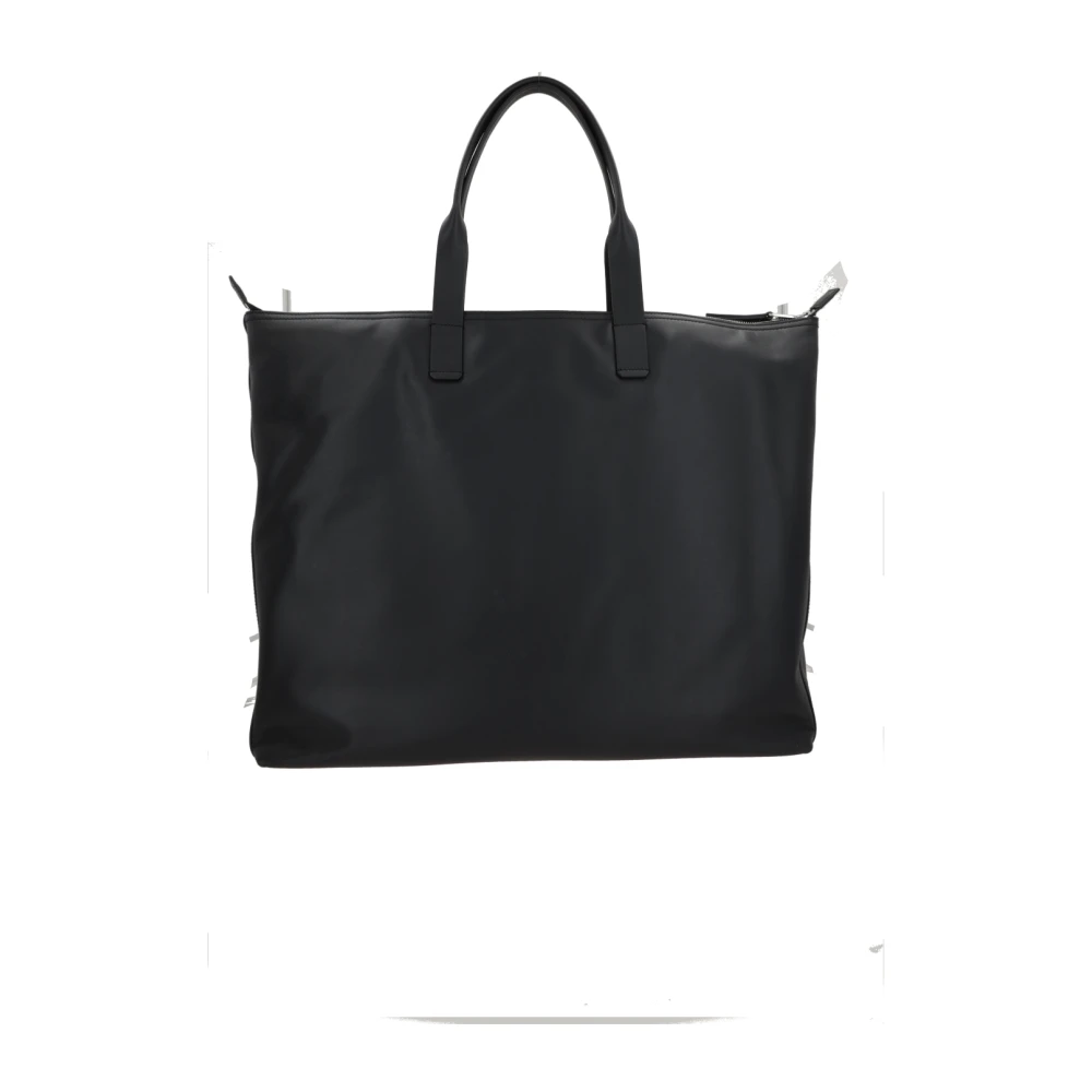 Dolce & Gabbana Zwarte leren boodschappentas met logoprint Black Heren